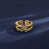 Пальцевидное Кольцо Титановой Стали, титан, ювелирные изделия моды & Женский, золотой, не содержит никель, свинец, 7.6mm, продается PC