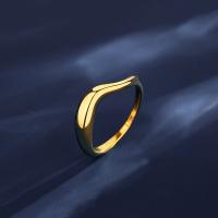 Titanium Steel Finger Ring, Vacuum Ion Plating, fashion jewelry & for woman, gold, 4.3mm, Sold By PC