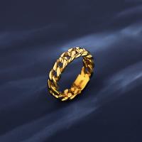 Titanium Steel Finger Ring Vacuum Ion Plating fashion jewelry & for woman gold 5.3mm Sold By PC