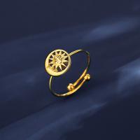 Пальцевидное Кольцо Титановой Стали, титан, ювелирные изделия моды & Женский, золотой, не содержит никель, свинец, 10.1mm, продается PC