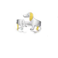 Mässing Finger Ring, Hund, plated, mode smycken & Unisex, platina färg, Säljs av PC