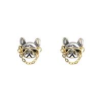 Brass Stud Earring, Dog, plated, fashion jewelry & Unisex, gold, Sold By Pair