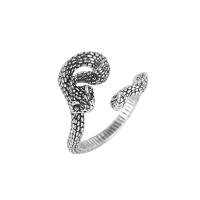 Кольца из латуни, Латунь, Змея, Другое покрытие, ювелирные изделия моды & Мужская, серебряный, продается PC