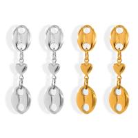 Stainless Steel Drop Earring 304 Stainless Steel plated fashion jewelry & for woman 45mm Sold By Pair