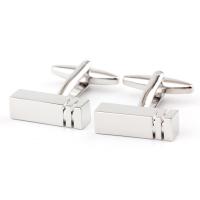 Cufflinks, Brass, silver color plated, 2 pieces & for man, nickel, lead & cadmium free, 20x6mm, Sold By Set
