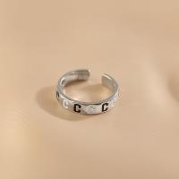 Messing ringen, silver plated, mode sieraden & voor vrouw, nikkel, lood en cadmium vrij, 17mm, Verkocht door PC