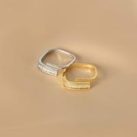 Kubisk Circonia Micro bane messing Ring, forgyldt, mode smykker & Micro Pave cubic zirconia & for kvinde, flere farver til valg, nikkel, bly & cadmium fri, 17mm, Solgt af PC