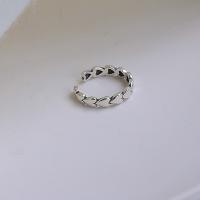 Ring Finger mosiądz, Platerowane w kolorze srebra, biżuteria moda & dla kobiety, bez zawartości niklu, ołowiu i kadmu, 17mm, sprzedane przez PC