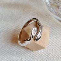 Ring Finger mosiądz, Platerowane w kolorze srebra, biżuteria moda & dla kobiety, bez zawartości niklu, ołowiu i kadmu, 17mm, sprzedane przez PC