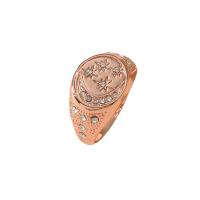 Tibetan Style Finger Ring, rose gold color plated, fashion jewelry & for woman & with rhinestone, rose gold color, 17mm, Sold By PC
