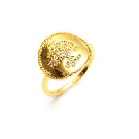 Pierścionek ze stopu cynku, Stop cynku, Platerowane w kolorze złota, biżuteria moda & dla kobiety, złoty, 17mm, sprzedane przez PC