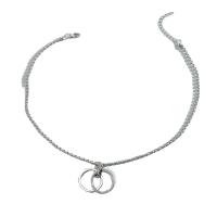 Zinklegierung Schmuck Halskette, silberfarben plattiert, Modeschmuck & für Frau, Silberfarbe, Länge:21-50 cm, verkauft von PC