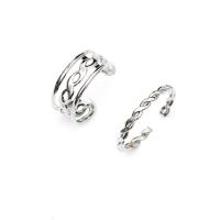 цинковый сплав Палец кольцо, плакирован серебром, 2 шт. & ювелирные изделия моды & Женский, серебряный, 14mm, продается указан