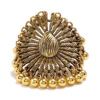 Zinklegering ringen, Zinc Alloy, gold plated, mode sieraden & voor vrouw, gouden, 40*36mm, Verkocht door PC
