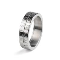 Titanium Steel Finger Ring polished fashion jewelry & Unisex original color nickel lead & cadmium free 6.50mm Sold By PC