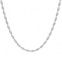 925 Sterling Silver Necklaces, fashion jewelry & different length for choice & for woman, silver color, 2mm, Sold By PC