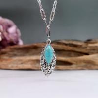 Zinc Alloy Jewelry Necklace with Turquoise with 5cm extender chain Horse Eye antique silver color plated vintage & fashion jewelry & for woman blue nickel lead & cadmium free Length Approx 45 cm Sold By PC