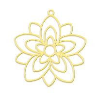 Stainless Steel Flower Pendant, 304 Stainless Steel, Galvanic plating, DIY & hollow, more colors for choice, 30.50x33mm, Approx 10PCs/Bag, Sold By Bag