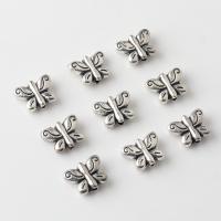 Tibetan Style Spacer Beads, Butterfly, antique silver color plated, vintage & DIY, nickel, lead & cadmium free, 10x7mm, Approx 100PCs/Bag, Sold By Bag