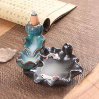 Backflow Incense Burner, Porcelain, handmade, for home and office & durable & multifunctional, more colors for choice, 100x105x75mm, Sold By PC