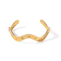 Bracelet en acier inoxydable, Acier inoxydable 304, bijoux de mode & pour femme & avec strass, doré, Vendu par PC