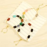 Gemstone Bracelets, Brass, with Gemstone & Freshwater Pearl, handmade, Adjustable & fashion jewelry & for woman, nickel, lead & cadmium free, Length:Approx 6.3-8.66 Inch, Sold By PC