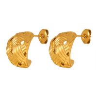 Boucle d'oreille Acier Titane, bijoux de mode & pour femme, plus de couleurs à choisir, 9x15mm, Vendu par paire