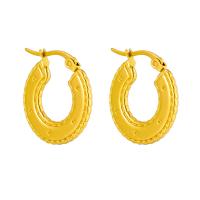 Titan Stahl Ohrring, Titanstahl, plattiert, Modeschmuck & für Frau, goldfarben, 20x20mm, verkauft von Paar