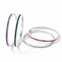 Stainless Steel Bangle 304 Stainless Steel plated fashion jewelry & for woman & with rhinestone Sold By PC