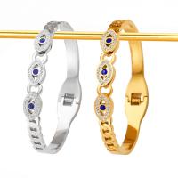 Evil Eye Jewelry Bracelet 304 Stainless Steel plated fashion jewelry & for woman & with rhinestone 7.80mm Inner Approx 58mm Sold By PC