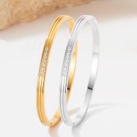 Stainless Steel Bangle, 304 Stainless Steel, plated, fashion jewelry & for woman & with rhinestone, more colors for choice, Sold By PC