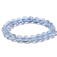 Pulseiras de pedras preciosas, Topaze, Roda, polido, joias de moda & tamanho diferente para a escolha & para mulher, azul claro, comprimento Aprox 18 cm, vendido por PC