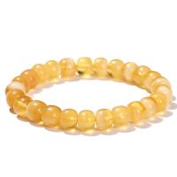 Gemstone Bracelets, Beeswax, Round, polished, fashion jewelry & different grades for choice & for woman, yellow, 8-9x6-7mm, Length:Approx 18 cm, Sold By PC