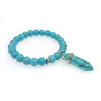 Tibetan Style Bracelet, with turquoise & Labradorite & Lava, silver color plated, Unisex, more colors for choice, 8mm, Sold By PC