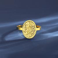 Ring Finger Titantium stali, biżuteria moda & dla kobiety, złoty, bez zawartości niklu, ołowiu i kadmu, 13x9.9mm, sprzedane przez PC