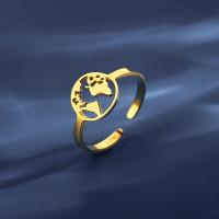 Пальцевидное Кольцо Титановой Стали, титан, ювелирные изделия моды & Женский, Золотой, не содержит никель, свинец, 9.8mm, продается PC