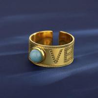 Ring Finger Titantium stali, ze Kamień naturalny, biżuteria moda & dla kobiety, dostępnych więcej kolorów, bez zawartości niklu, ołowiu i kadmu, 9.6mm, sprzedane przez PC
