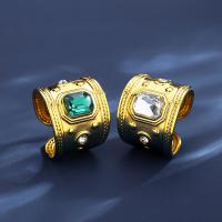 Titanium Čelik Finger Ring, modni nakit & za žene & s Rhinestone, više boja za izbor, nikal, olovo i kadmij besplatno, 17.4mm, Prodano By PC