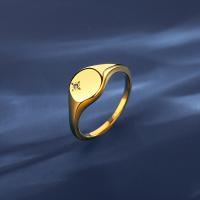 Titanium Čelik Finger Ring, modni nakit & različite veličine za izbor & micro utrti kubni cirkonij & za žene, zlato, nikal, olovo i kadmij besplatno, 8.3mm, Prodano By PC