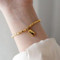 Titan Edelstahl Armband, Titanstahl, mit Verlängerungskettchen von 6CM, plattiert, Modeschmuck & für Frau, Goldfarbe, Länge:ca. 16 cm, verkauft von PC