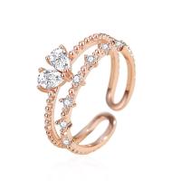 925 Sterling Silver Finger Rings, plated, micro pave rhinestone & for woman, more colors for choice, Sold By PC