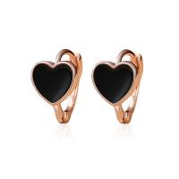 925 Sterling Silver Drop &  Dangle Earrings Heart plated & for woman & epoxy gel 7mm Sold By Pair