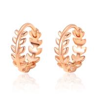 925 Sterling Silver Lever Back Earring Leaf plated fashion jewelry & for woman 10.65mm Sold By Pair