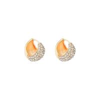 Zinc Alloy Lever Back Earring gold color plated micro pave cubic zirconia & for woman Sold By Pair