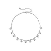 Jern Halskæde, med Plastic Pearl & Zinc Alloy, med 2.7inch extender kæde, platin farve forgyldt, forskellige stilarter for valg & for kvinde, Længde Ca. 13.7 inch, Solgt af PC