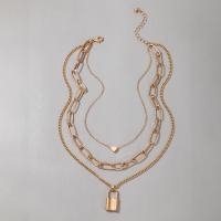 Mode-Multi-Layer-Halskette, Zinklegierung, plattiert, drei Schichten & Modeschmuck & für Frau, keine, Länge:51-80 cm, verkauft von PC