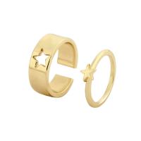 سبائك الزنك خاتم مجموعة, مطلي, 2 قطعة & مجوهرات الموضة & للمرأة, المزيد من الألوان للاختيار, 17.5mm, تباع بواسطة تعيين