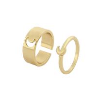 Zinc Alloy Ring Set plated 2 pieces & fashion jewelry & for woman 17.5mm Sold By Set