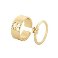 سبائك الزنك خاتم مجموعة, مطلي, 2 قطعة & مجوهرات الموضة & للمرأة, المزيد من الألوان للاختيار, 17.5mm, تباع بواسطة تعيين
