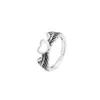 Tibetan Style Finger Ring, silver color plated, fashion jewelry & for woman, silver color, 15.5mm, Sold By PC